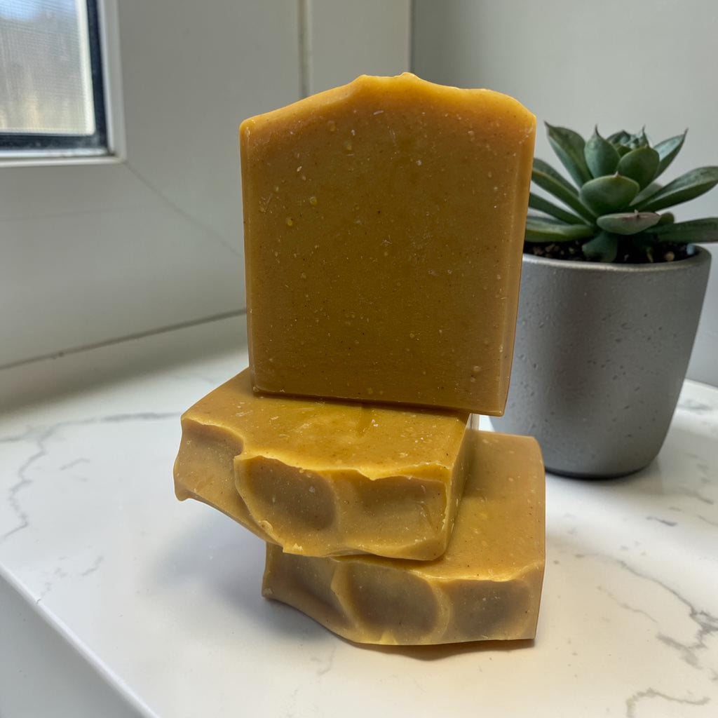 Turmeric Goats Milk Soap/ Orange Patchouli/ All Natural/ Handcrafted/ Cold Process