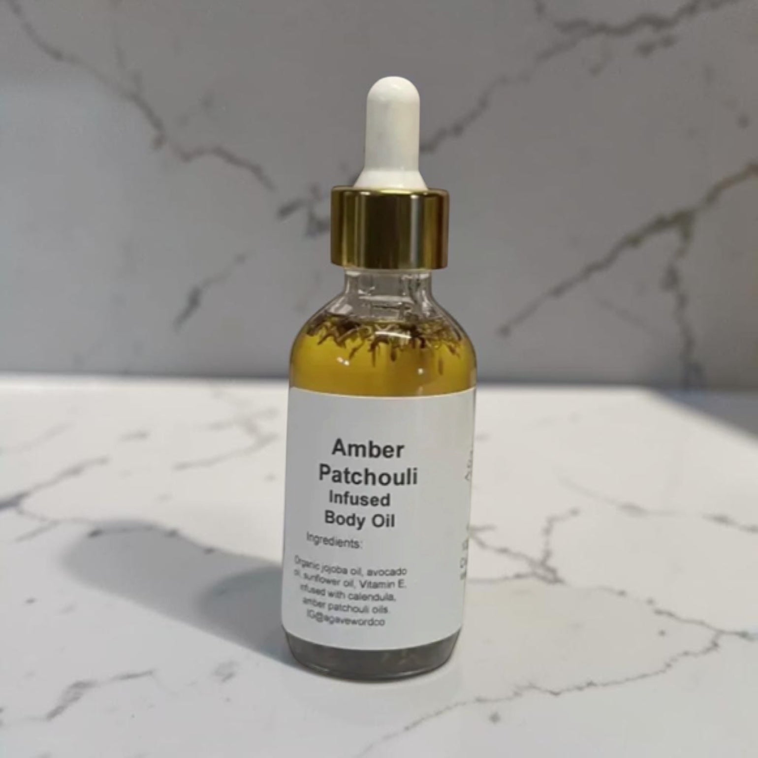 Amber Patchouli Infused Body Oil/ Hydration/ Moisturizer/ Lightweight
