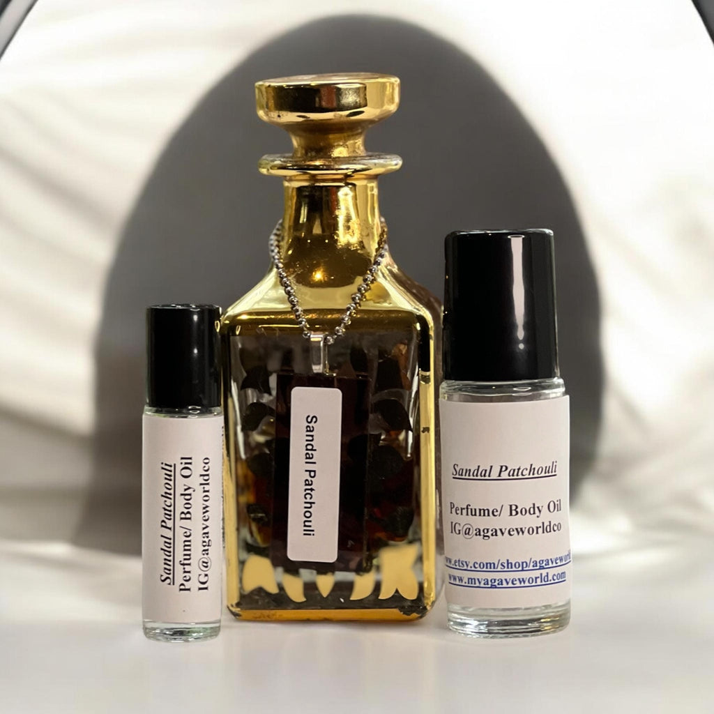 Sandal Patchouli Fragrance Oil/Alcohol Free/ Roll- On Glass Bottle