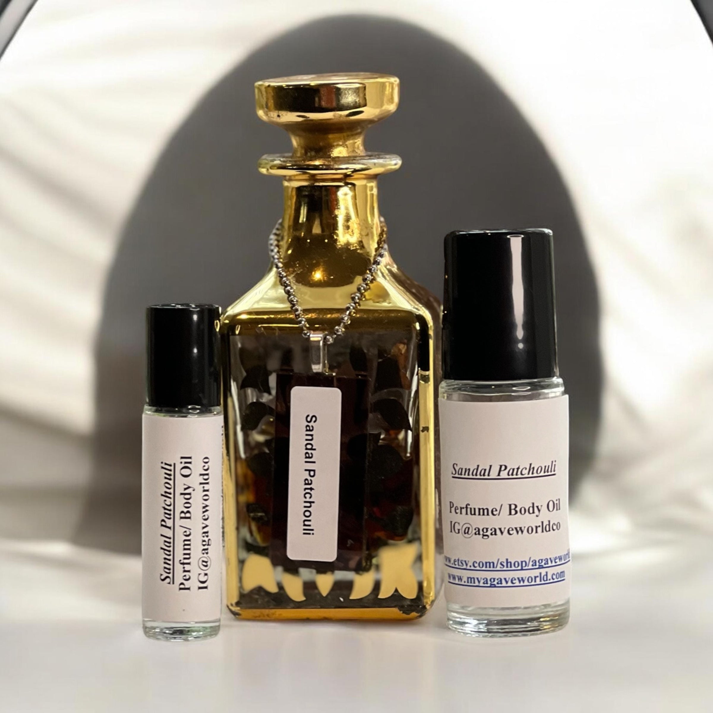 Sandal Patchouli Fragrance Oil/Alcohol Free/ Roll- On Glass Bottle